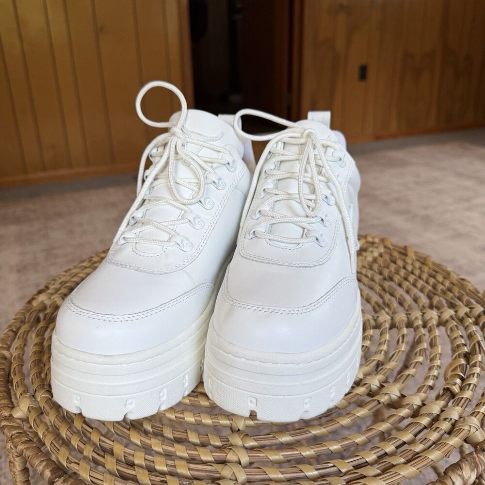 Windsor Smith Chunky Platform Lace-Up Sneakers in White - Picture 3 of 16